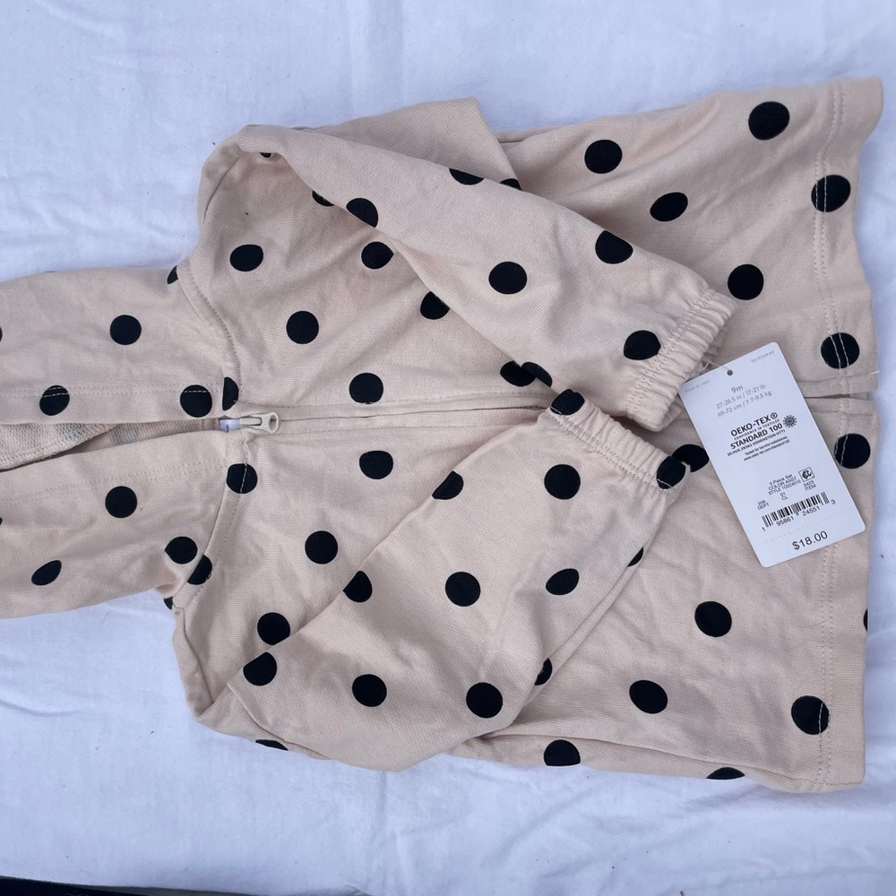 Carters 9 month Polka dot baby jacket with ears